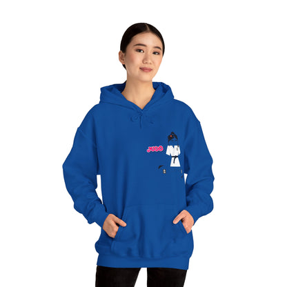 Judo Cartoon Lady Hoodie – Fun Graphic Martial Arts Sweatshirt | FunWearCode
