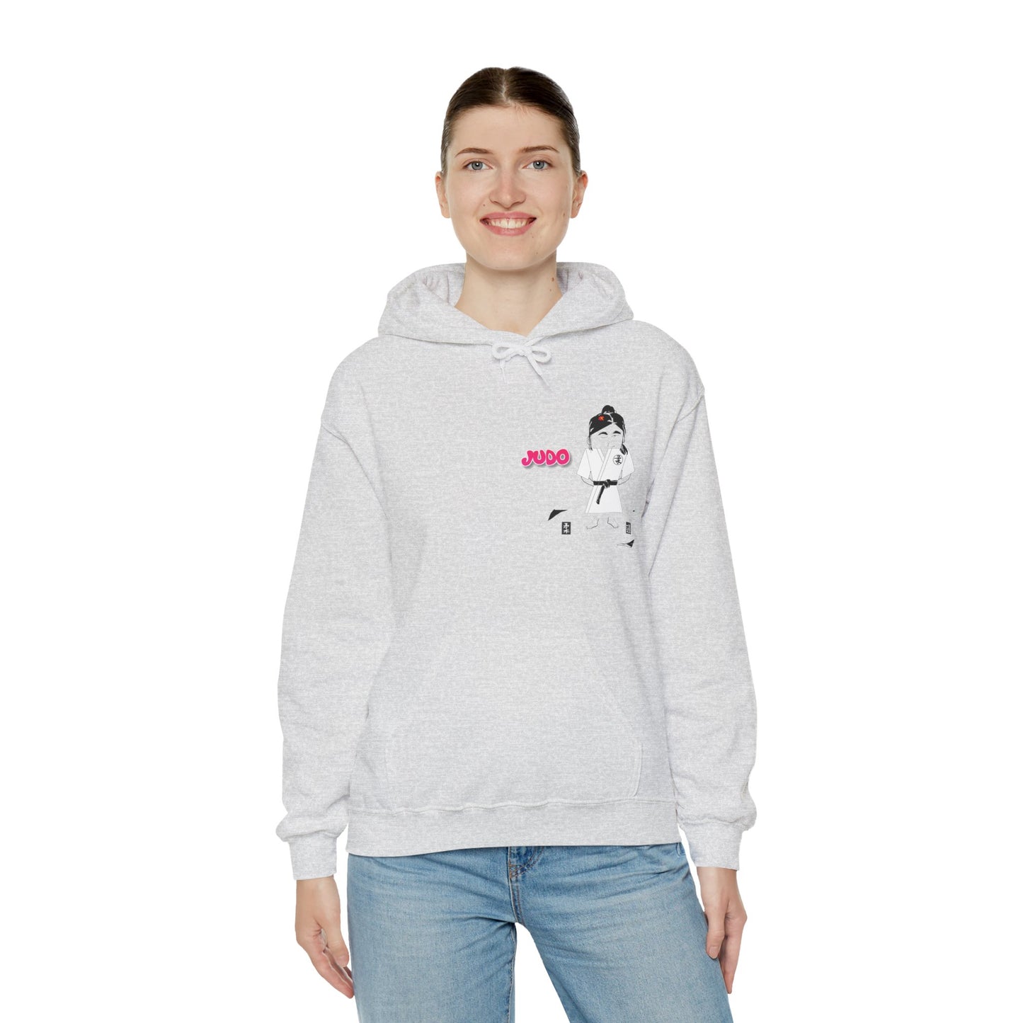 Judo Cartoon Lady Hoodie – Fun Graphic Martial Arts Sweatshirt | FunWearCode