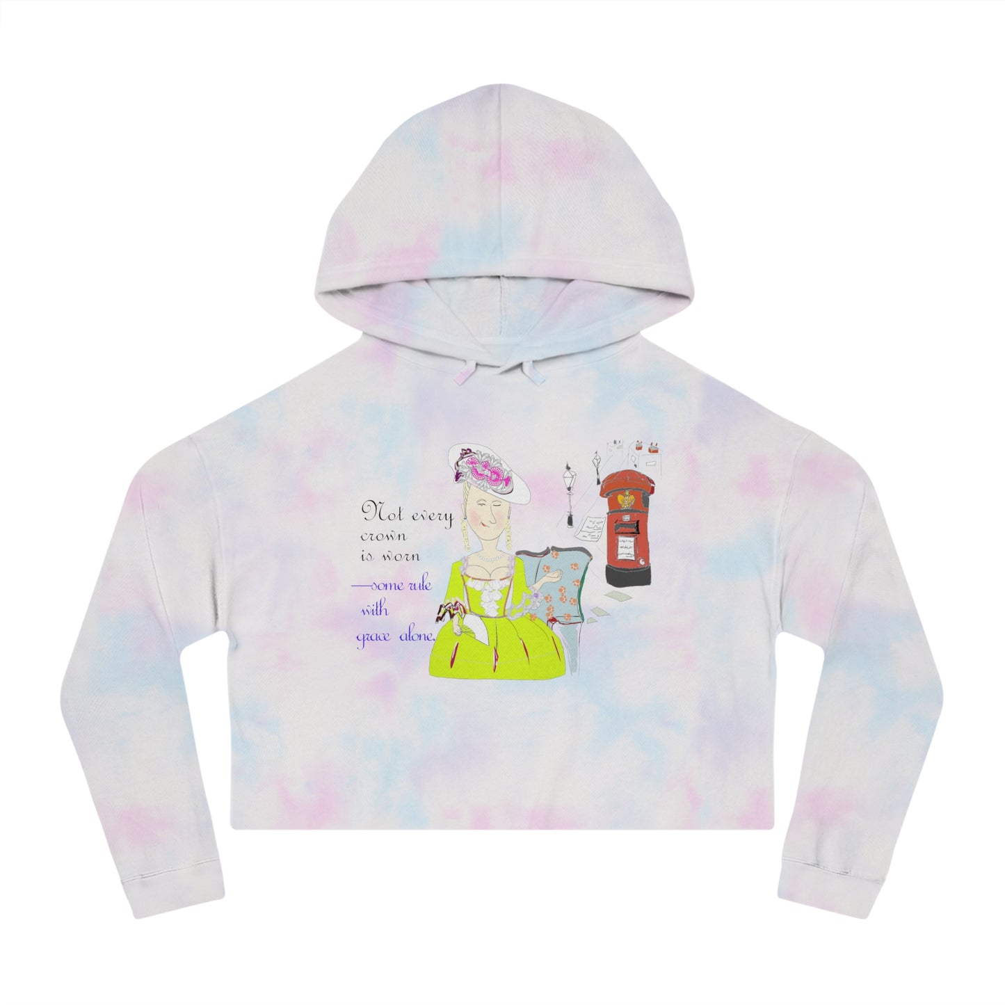 Trendy Vintage English Lady Crop Hoodie – Stylish Retro Streetwear | FunWearCode