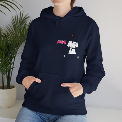 Judo Cartoon Lady Hoodie – Fun Graphic Martial Arts Sweatshirt | FunWearCode