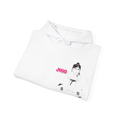Judo Cartoon Lady Hoodie – Fun Graphic Martial Arts Sweatshirt | FunWearCode