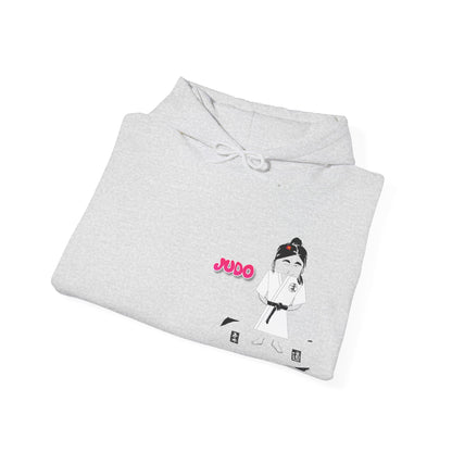 Judo Cartoon Lady Hoodie – Fun Graphic Martial Arts Sweatshirt | FunWearCode