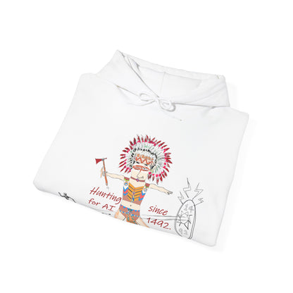 Cozy Pullover – Fun American Native Indian AI Edition Hoodie  | FunWearCode