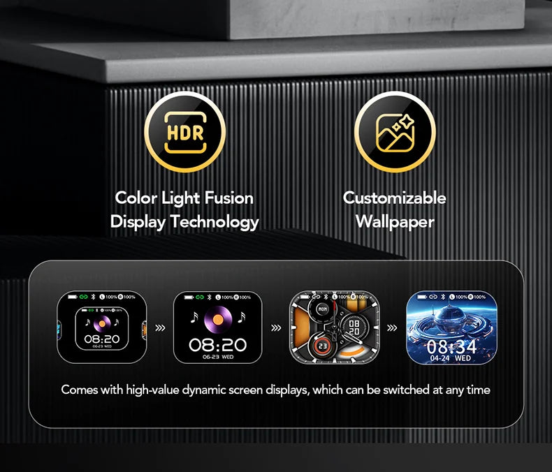 سماعات لاسلكية رياضية بمترجم ذكاء اصطناعي - شاشة لمس LCD وسماعة إضاءة خلفية | اختيار فان وير كود