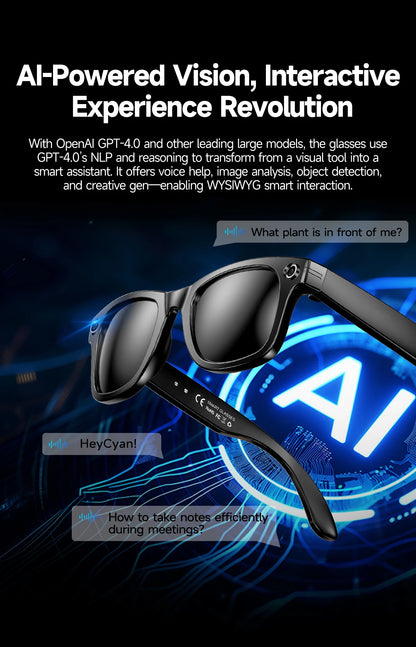 Upgraded Smart Sunglasses Unisex - Camera Video AI Interaction Translation Bluetooth Call | FunWearCode's Selection