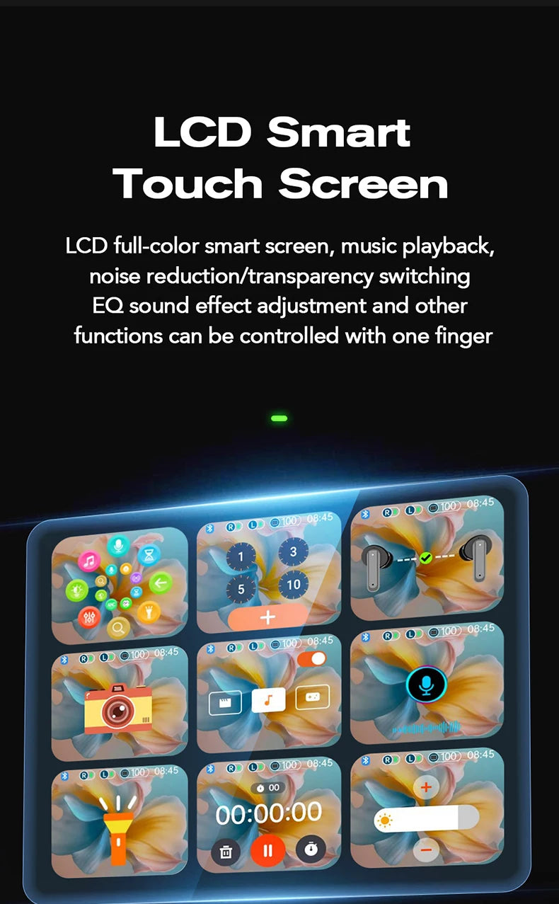 سماعات لاسلكية رياضية بمترجم ذكاء اصطناعي – سماعات بلوتوث بشاشة لمس LCD وميكروفون عالي الدقة | اختيار فان وير كود
