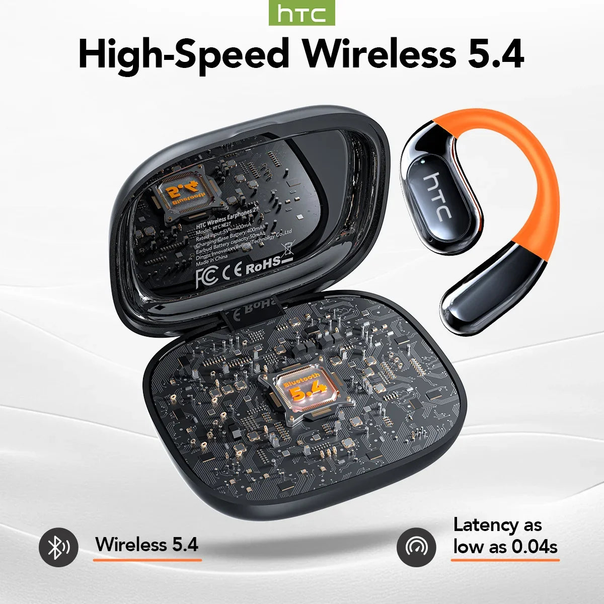 سماعات لاسلكية رياضية بمترجم ذكاء اصطناعي - شاشة لمس LCD وسماعة إضاءة خلفية | اختيار فان وير كود