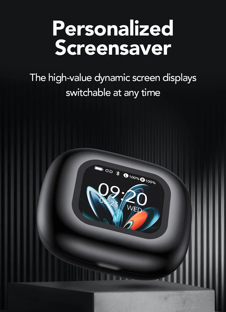 سماعات لاسلكية رياضية بمترجم ذكاء اصطناعي - شاشة لمس LCD وسماعة إضاءة خلفية | اختيار فان وير كود