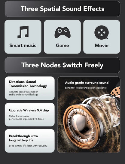 سماعات لاسلكية رياضية بمترجم ذكاء اصطناعي - شاشة لمس LCD وسماعة إضاءة خلفية | اختيار فان وير كود