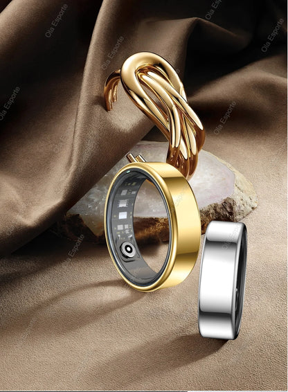 خاتم ذكي مقاوم للماء للجنسين – حارس مراقبة معدل ضربات القلب والضغط الدموي والنوم وتتبع النشاط | اختيار فان وير كود