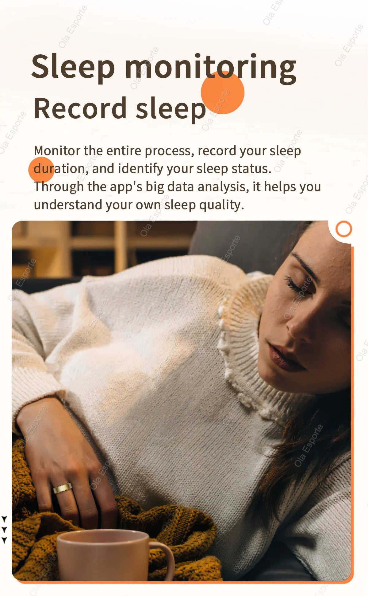 خاتم ذكي مقاوم للماء للجنسين – حارس مراقبة معدل ضربات القلب والضغط الدموي والنوم وتتبع النشاط | اختيار فان وير كود