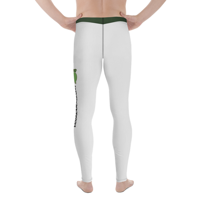 White leggings with green waistband and logo 'Funwearcode' on a white background