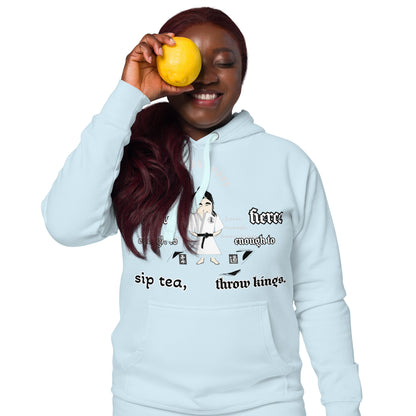 Judo Lady Graphic Cartoon Hoodie – Fun Martial Arts Sweatshirt | FunWearCode