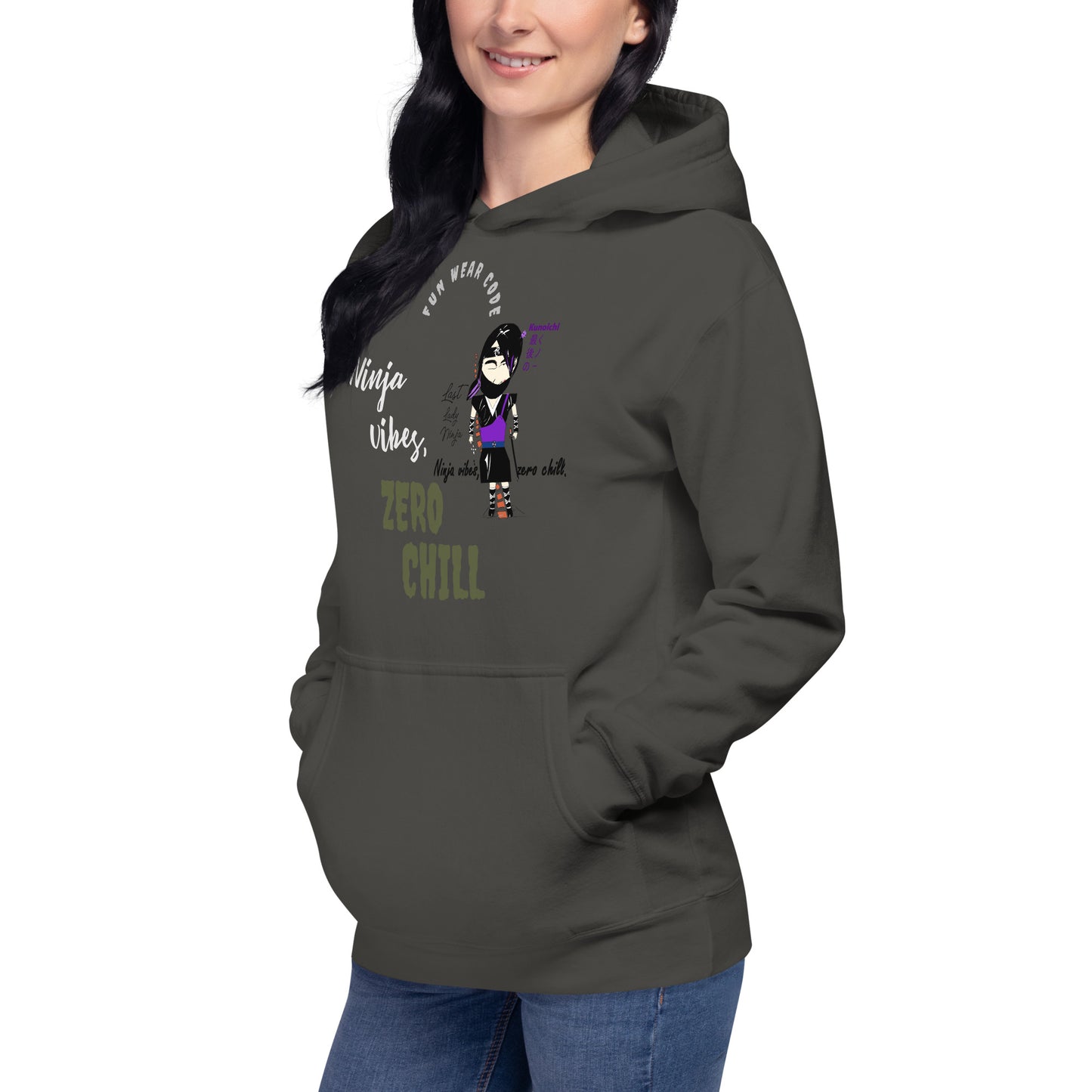 Soft & Warm Pullover Hoodie – Lady Ninja Graphic Design for Women | FunWearCode