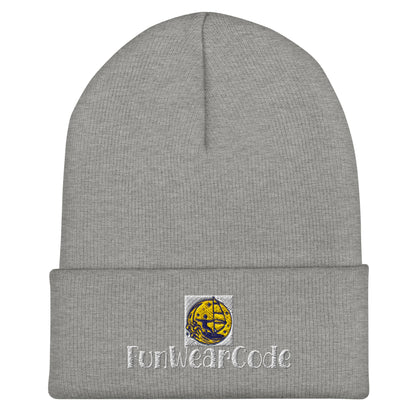 Cuffed Beanie (gray font) – Stylish Winter Knit Hat | FunWearCode