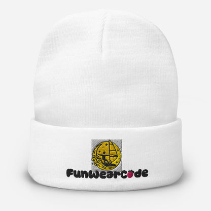 Embroidered Beanie (black font) – Warm & Stylish Knit Hat | FunWearCode