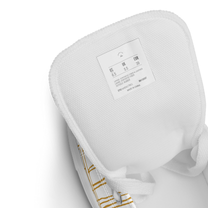 Men’s high top canvas shoes | Last ninja design (Yellow strip) | FunWearCode