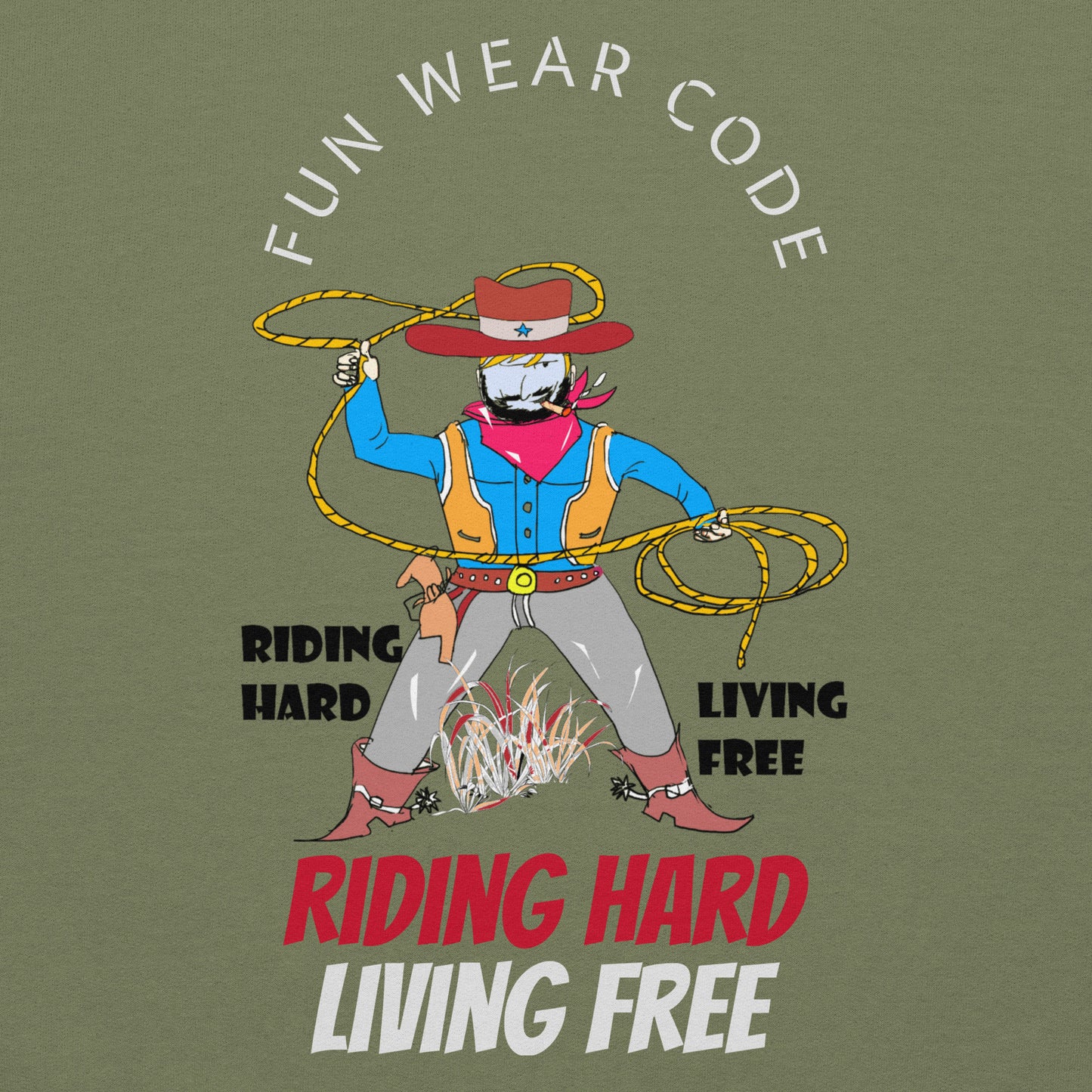 Unisex Cowboy Graphic Hoodie – Vintage Western Style Design | FunWearCode