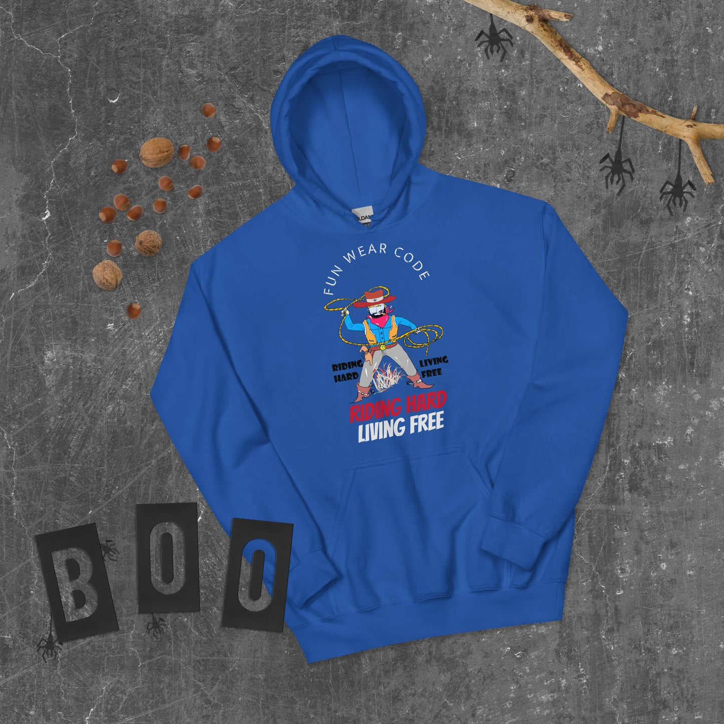 Unisex Cowboy Graphic Hoodie – Vintage Western Style Design | FunWearCode