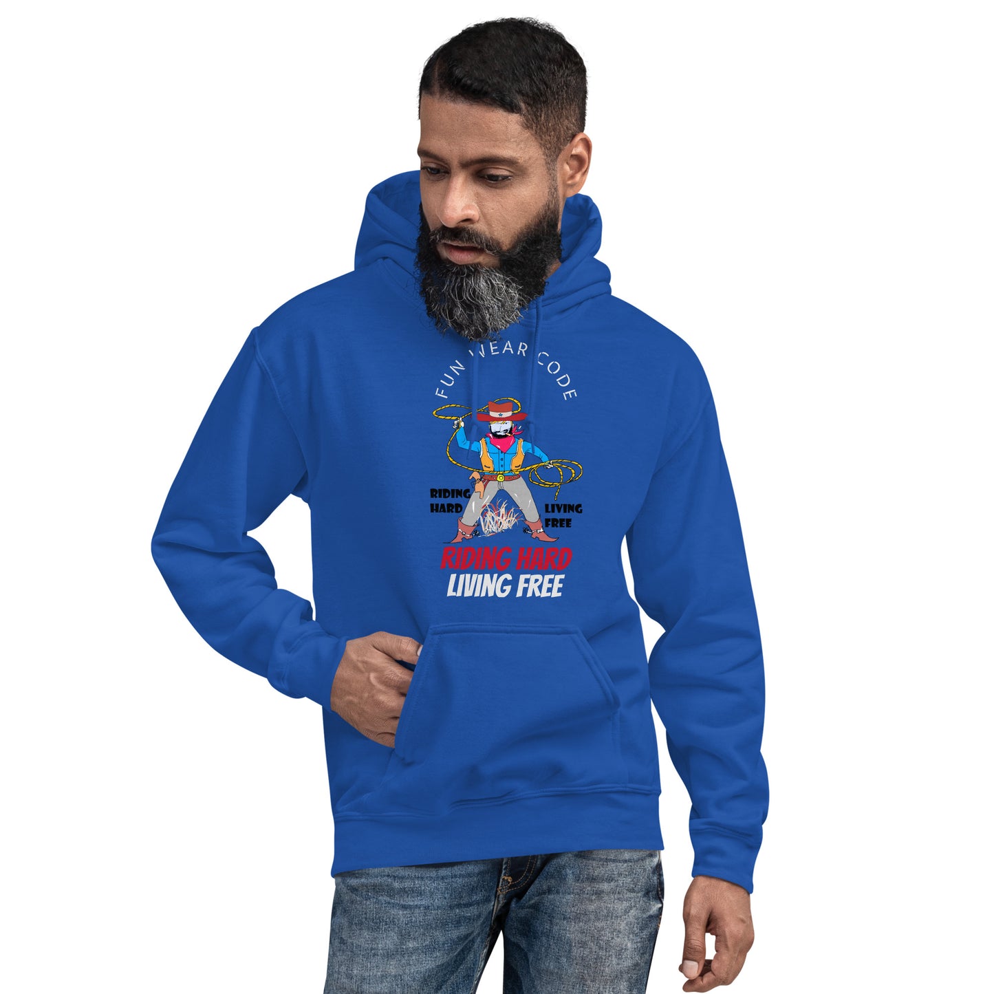 Unisex Cowboy Graphic Hoodie – Vintage Western Style Design | FunWearCode