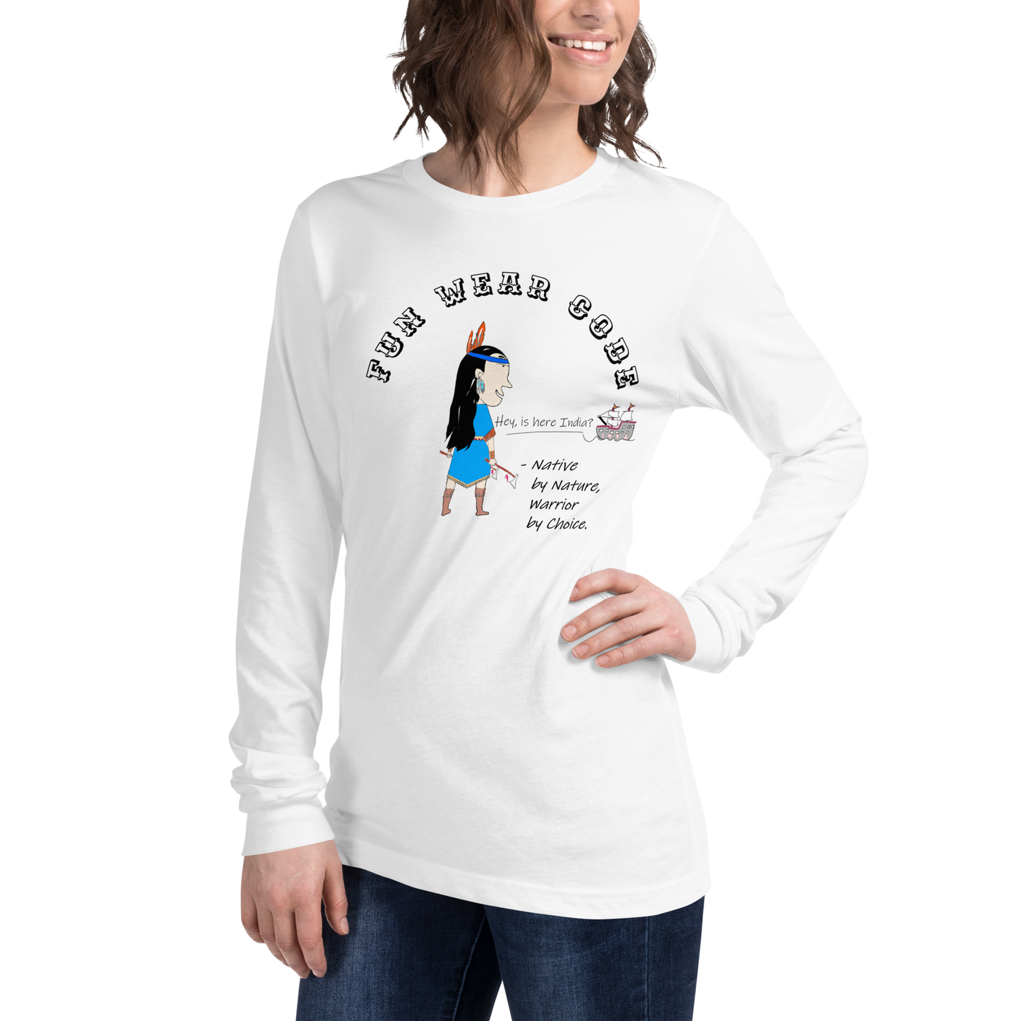 Cozy Long Sleeve Sweatshirt – Special Edition American Indian Graphic Sweatshirt | FunWearCode