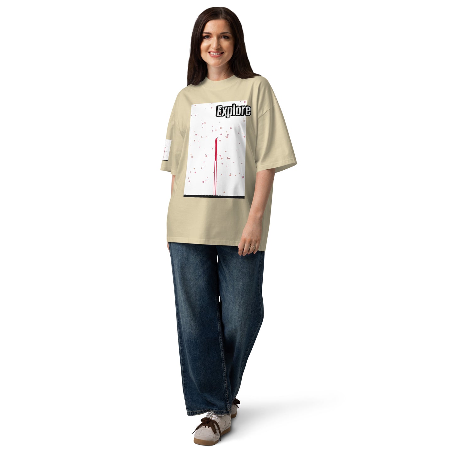Unisex Organic Oversized High Neck T-Shirt — Human & Space 'Explore' Collection