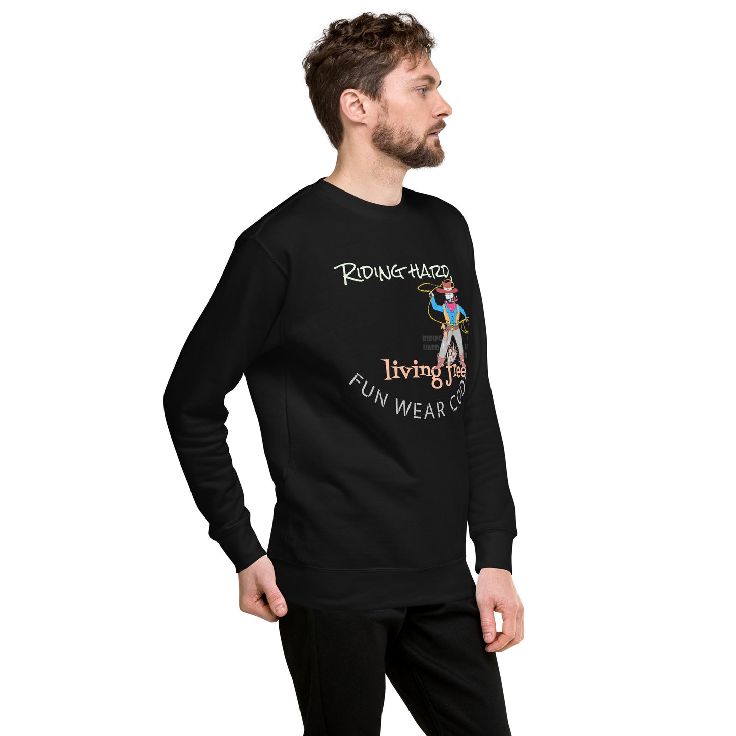 Premium Cozy Long Sleeve T-shirt – Classic Cowboy Graphic Sweatshirt | FunWearCode