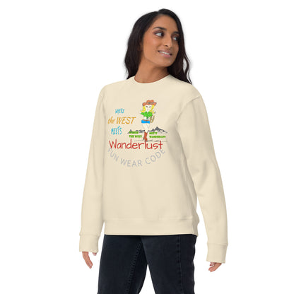 Premium Cozy Long Sleeve T-shirt – Classic Cowgirl Graphic Sweatshirt | FunWearCode