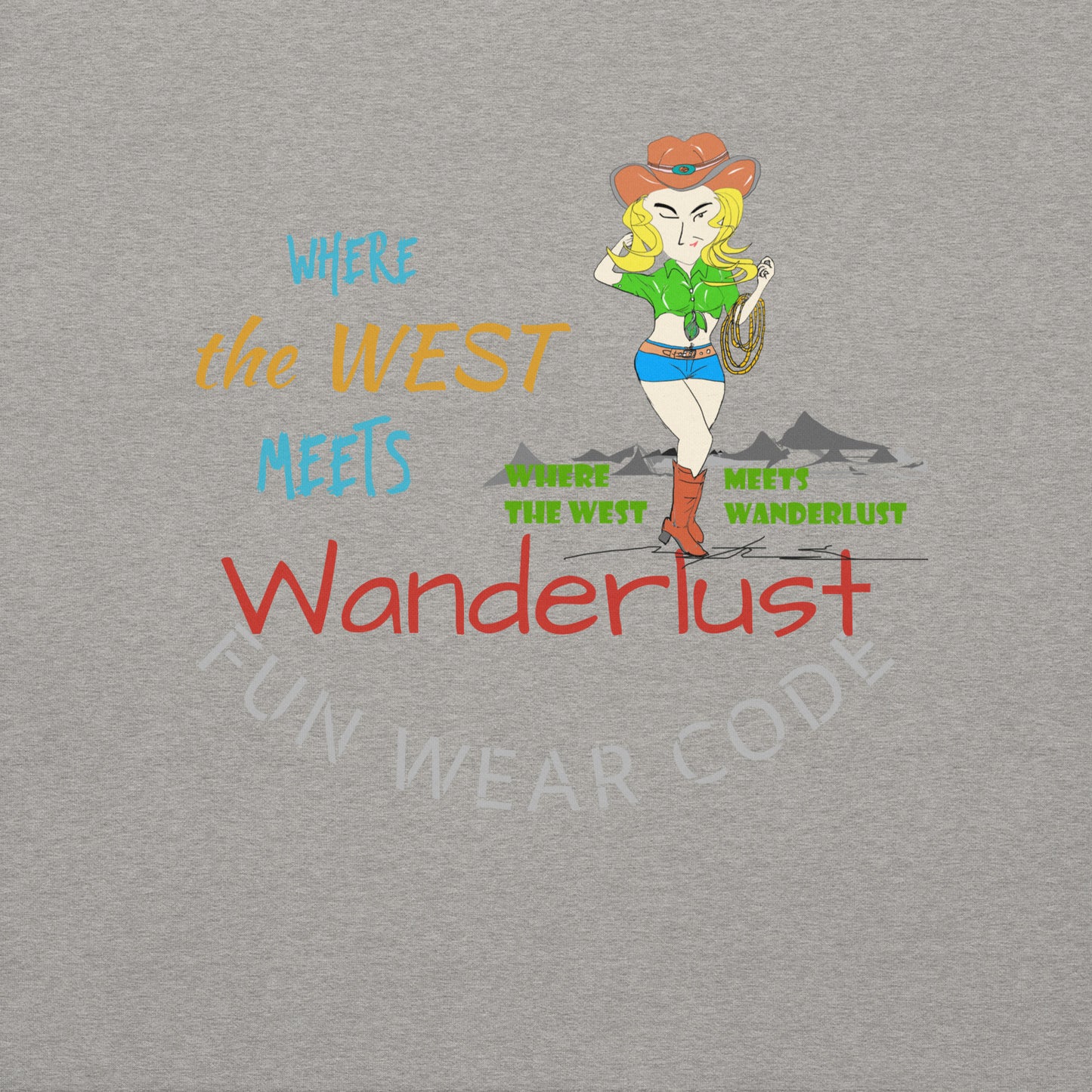 Premium Cozy Long Sleeve T-shirt – Classic Cowgirl Graphic Sweatshirt | FunWearCode