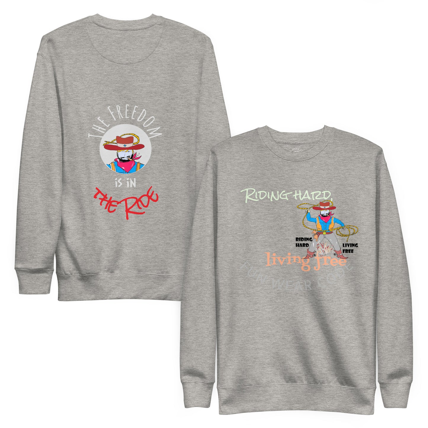 Premium Cozy Long Sleeve T-shirt – Classic Cowboy Graphic Sweatshirt | FunWearCode