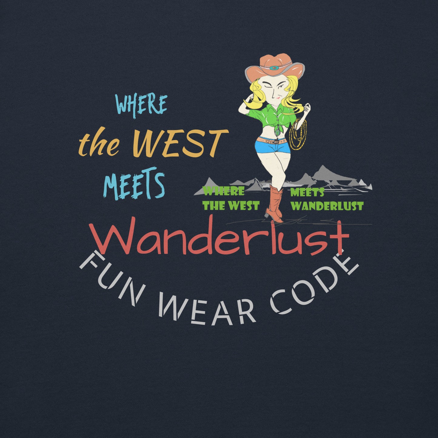 Premium Cozy Long Sleeve T-shirt – Classic Cowgirl Graphic Sweatshirt | FunWearCode