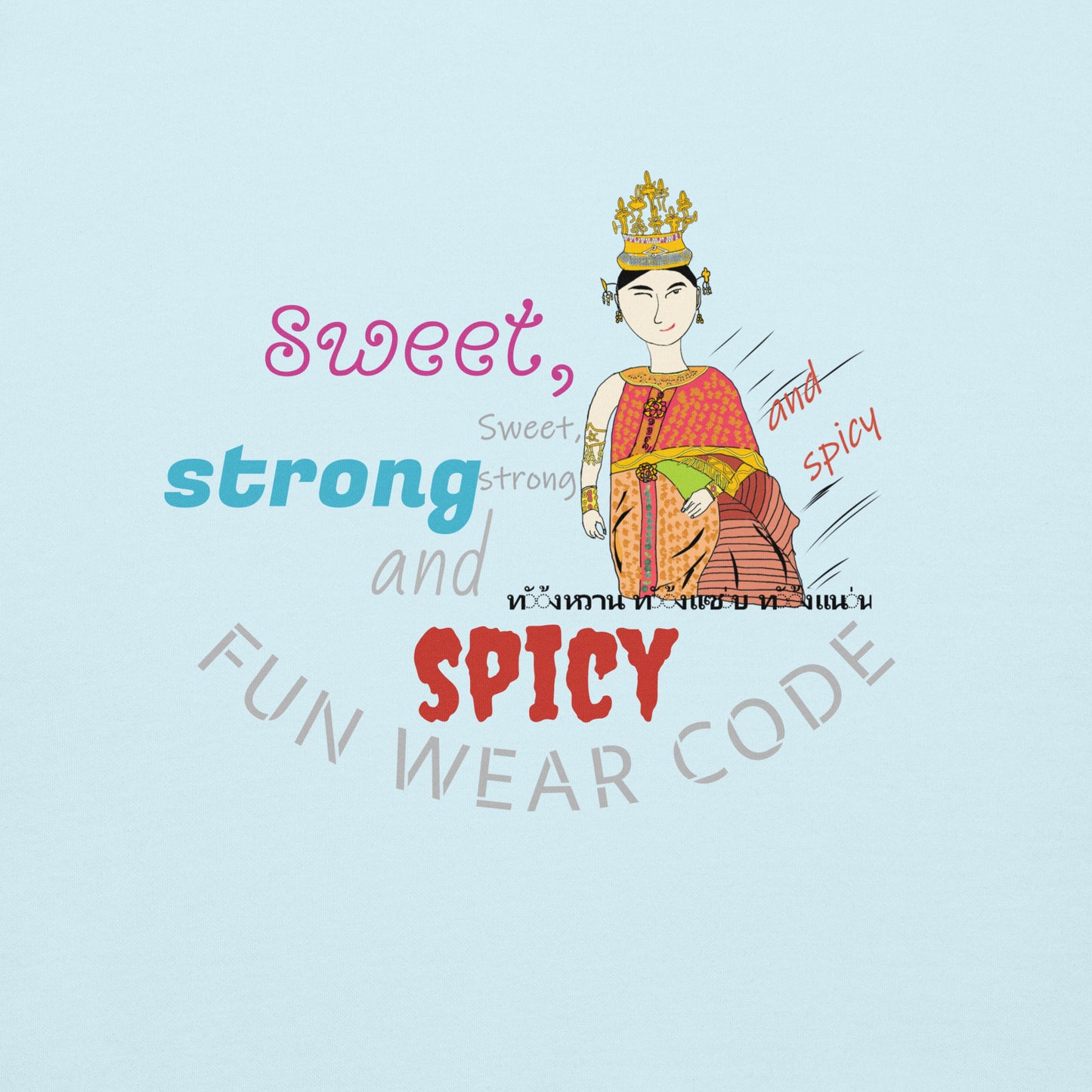 Premium Long Sleeve T-Shirt - Playful Thai Woman Graphic Tee | FunWearCode