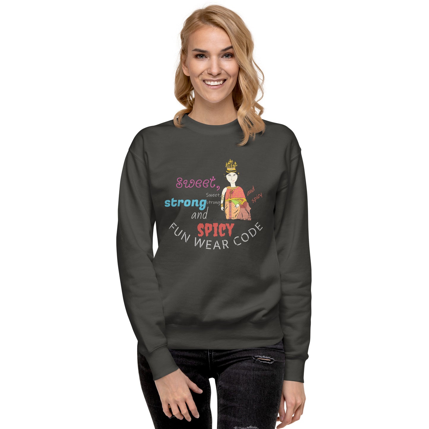 Premium Long Sleeve T-Shirt - Playful Thai Woman Graphic Tee | FunWearCode