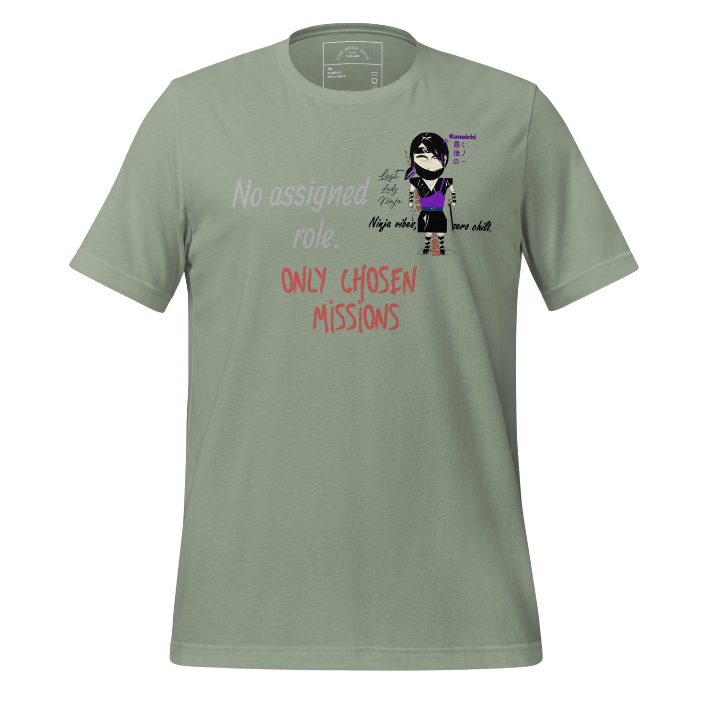 Lady Ninja Graphic T-Shirt – Feminine Martial Arts Theme Tee | FunWearCode