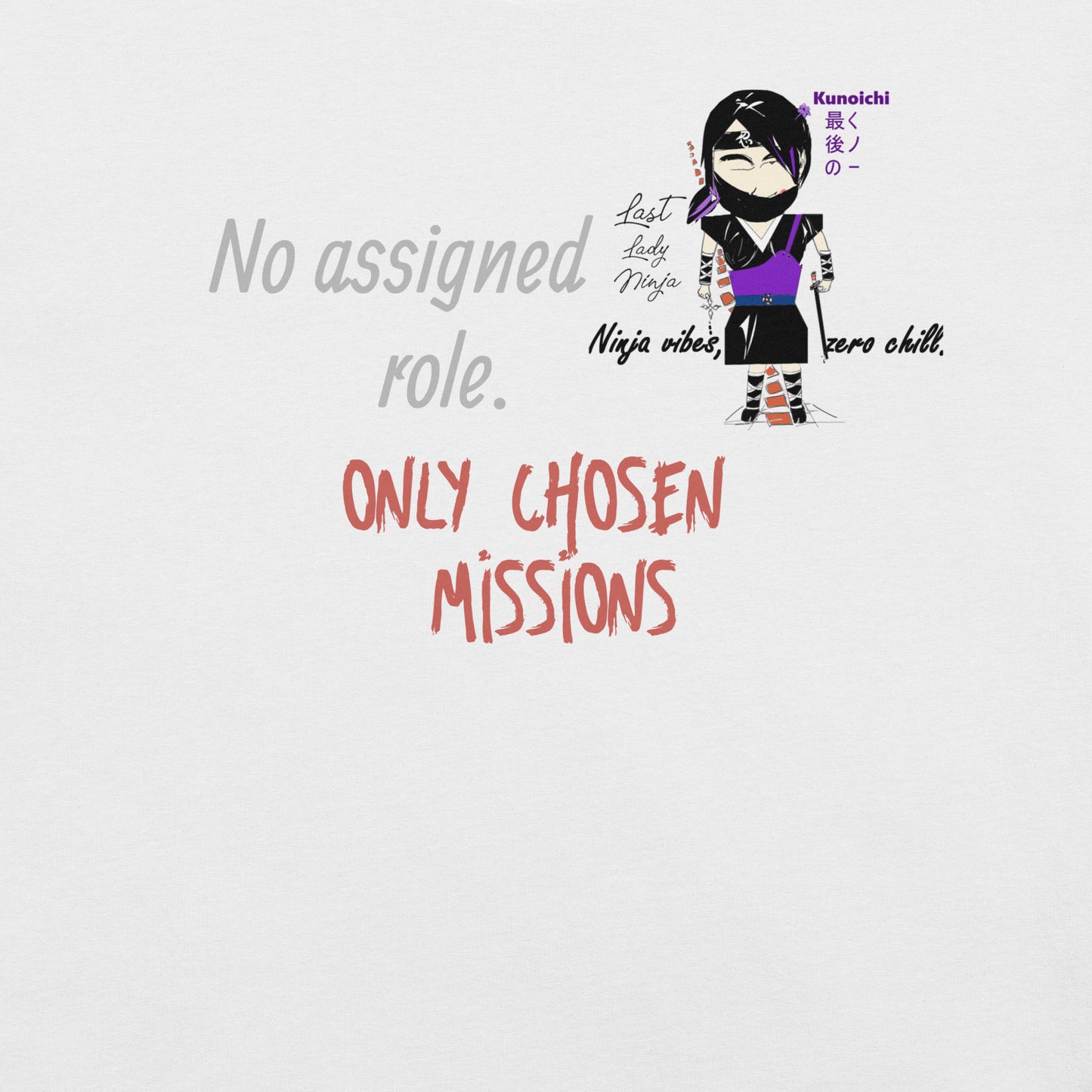 Lady Ninja Graphic T-Shirt – Feminine Martial Arts Theme Tee | FunWearCode