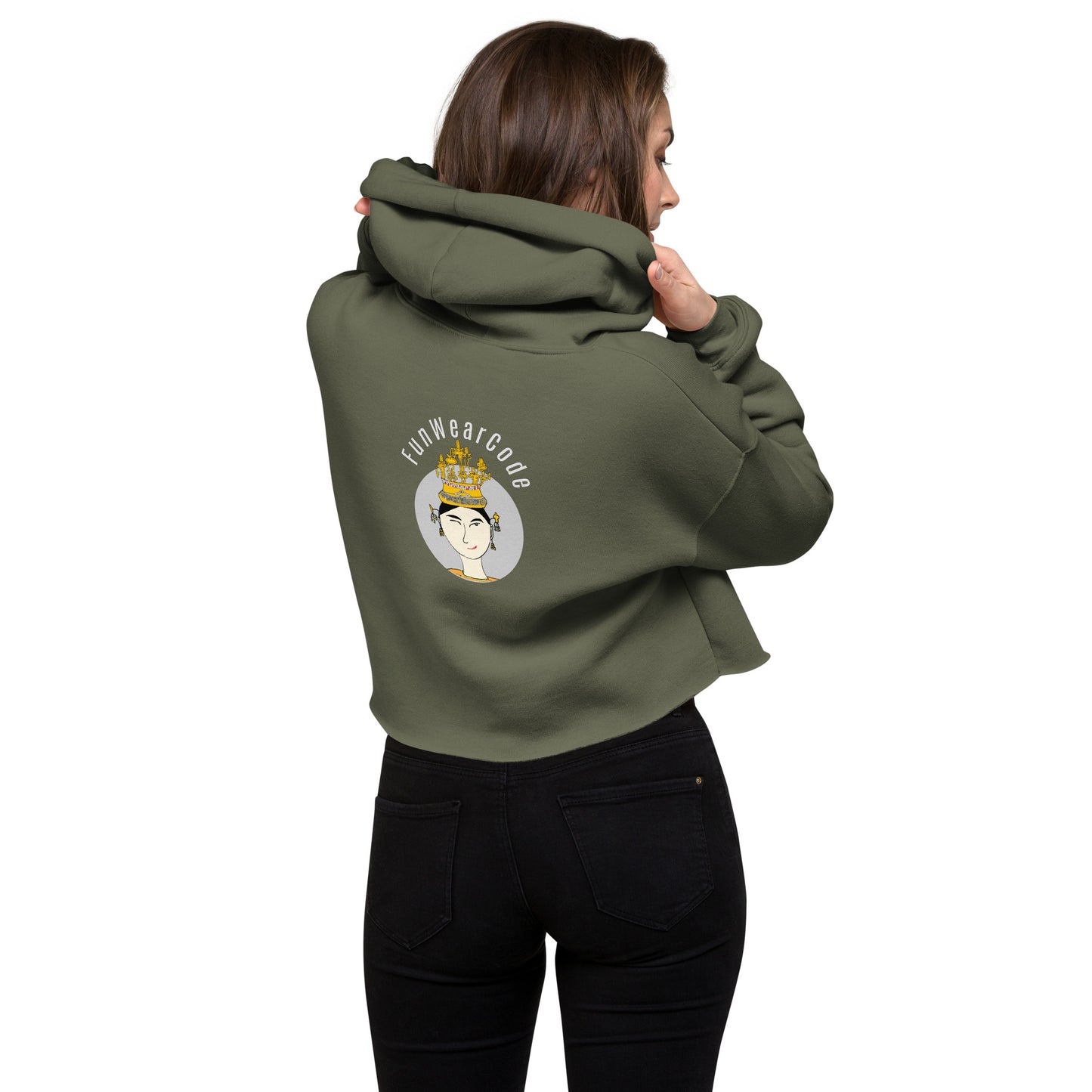 Trendy & Cozy Woman Crop Hoodie – Playful & Bold Thai Iconic Design | FunWearCode